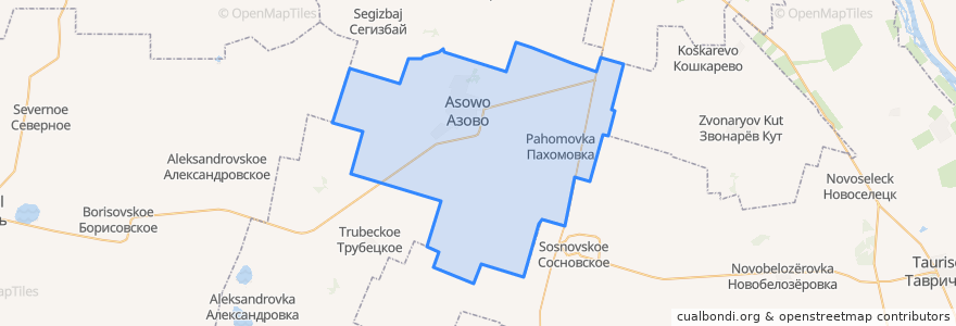 Mapa de ubicacion de Азовское сельское поселение.