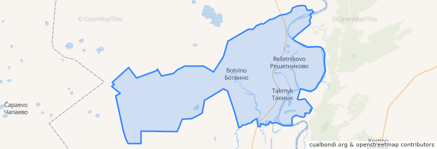 Mapa de ubicacion de Такмыкское сельское поселение.