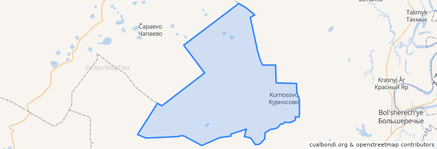 Mapa de ubicacion de Курносовское сельское поселение.