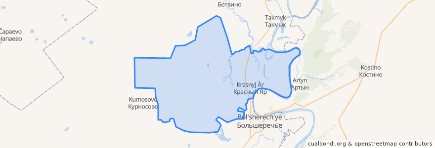 Mapa de ubicacion de Красноярское сельское поселение.