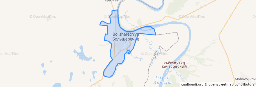 Mapa de ubicacion de Большереченское городское поселение.