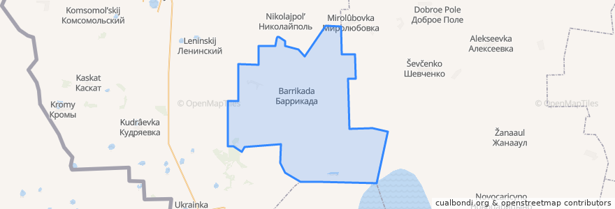 Mapa de ubicacion de Баррикадское сельское поселение.