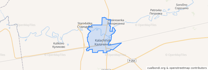 Mapa de ubicacion de Калачинское городское поселение.