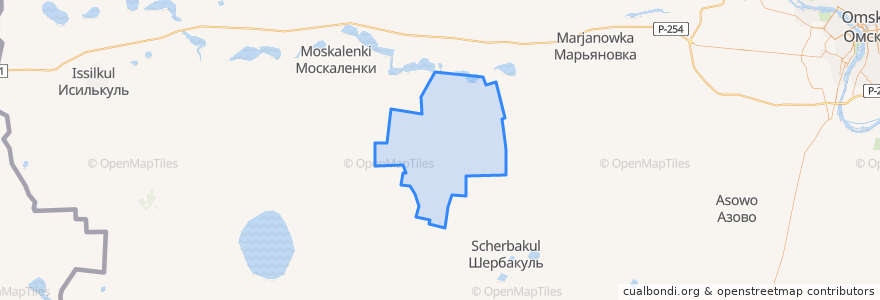 Mapa de ubicacion de Москаленское сельское поселение.