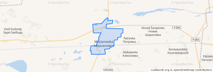 Mapa de ubicacion de Марьяновское городское поселение.