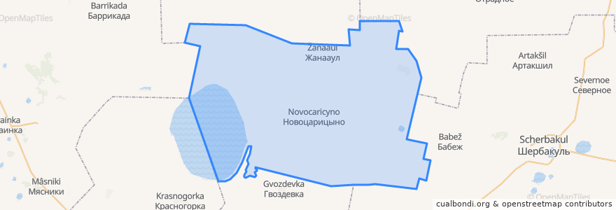 Mapa de ubicacion de Новоцарицынское сельское поселение.