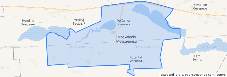 Mapa de ubicacion de Екатериновское сельское поселение.