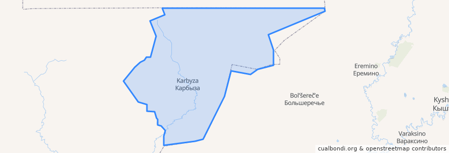 Mapa de ubicacion de Карбызинское сельское поселение.