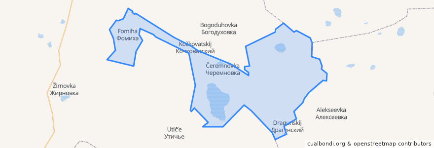 Mapa de ubicacion de Черемновское сельское поселение.