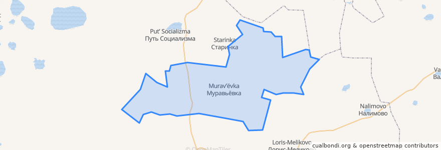 Mapa de ubicacion de Муравьёвское сельское поселение.