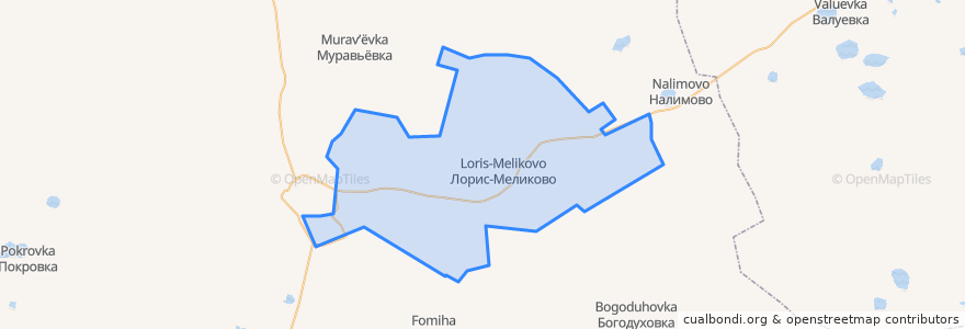 Mapa de ubicacion de Лорис-Меликовское сельское поселение.