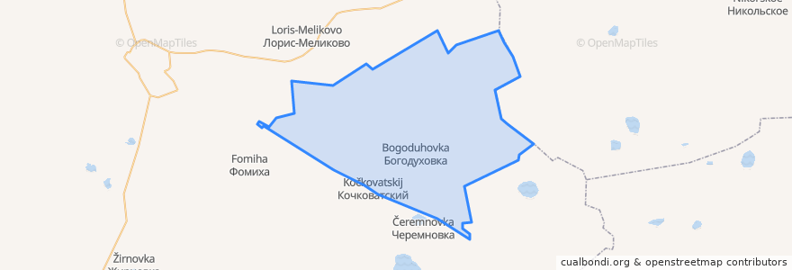 Mapa de ubicacion de Богодуховское сельское поселение.