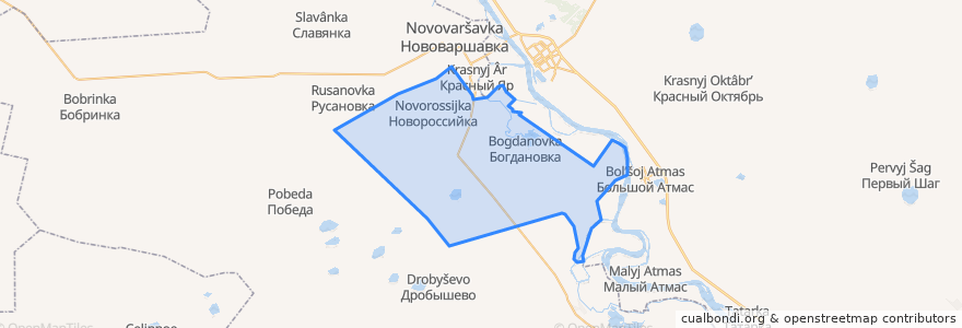 Mapa de ubicacion de Новороссийское сельское поселение.