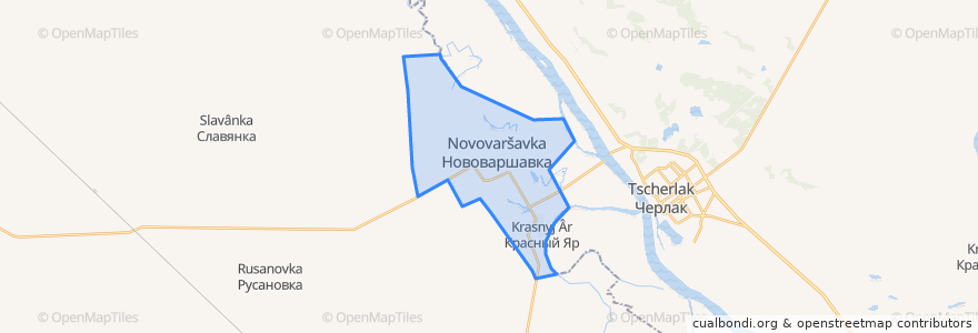 Mapa de ubicacion de Нововаршавское городское поселение.