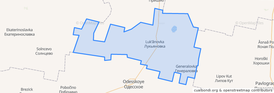 Mapa de ubicacion de Лукьяновское казачье сельское поселение.