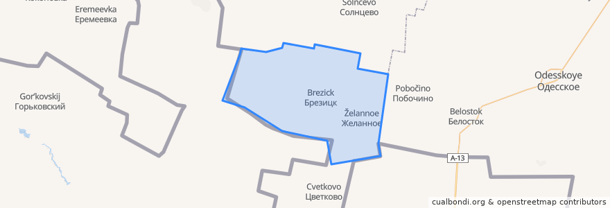 Mapa de ubicacion de Желанновское сельское поселение.