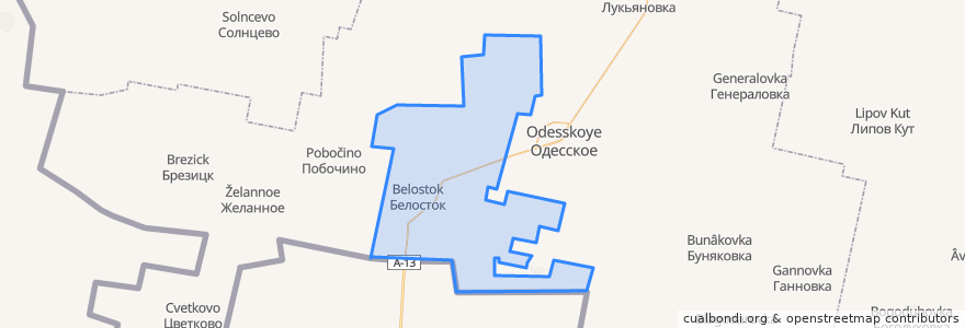 Mapa de ubicacion de Белостокское сельское поселение.