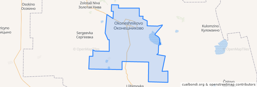 Mapa de ubicacion de Оконешниковское городское поселение.