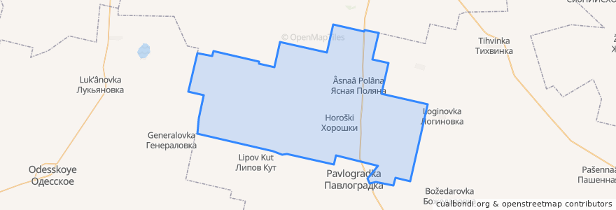 Mapa de ubicacion de Хорошковское сельское поселение.