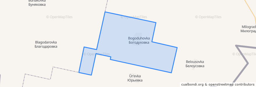 Mapa de ubicacion de Богодуховское сельское поселение.