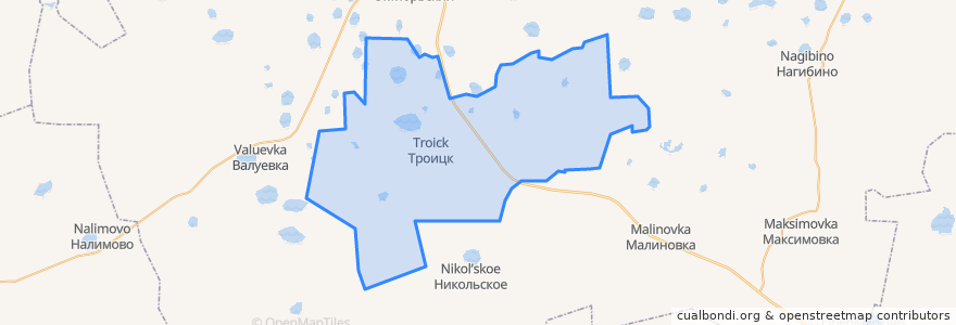 Mapa de ubicacion de Троицкое сельское поселение.