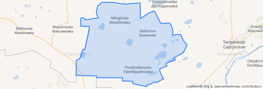 Mapa de ubicacion de Баженовское сельское поселение.