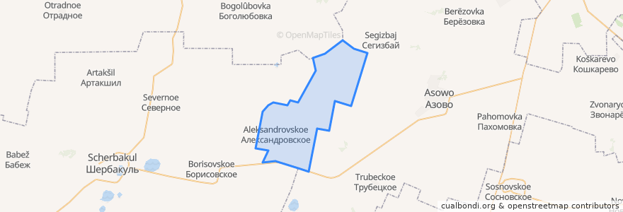 Mapa de ubicacion de Александровское сельское поселение.