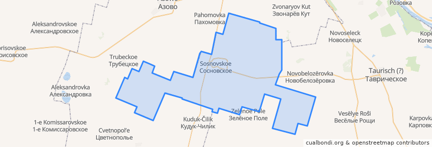 Mapa de ubicacion de Сосновское сельское поселение.