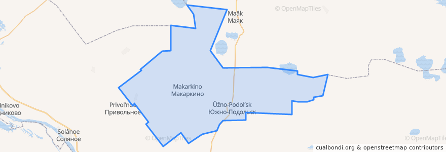 Mapa de ubicacion de Южно-Подольское сельское поселение.