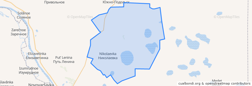 Mapa de ubicacion de Николаевское сельское поселение.