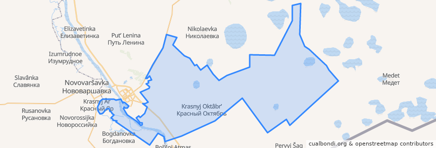 Mapa de ubicacion de Краснооктябрьское сельское поселение.