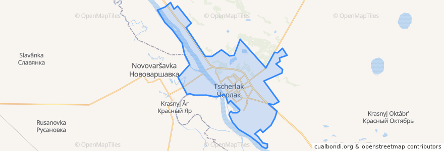 Mapa de ubicacion de Черлакское городское поселение.