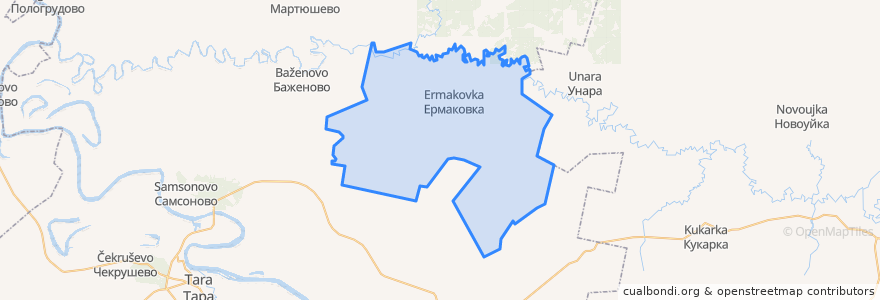 Mapa de ubicacion de Ермаковское сельское поселение.