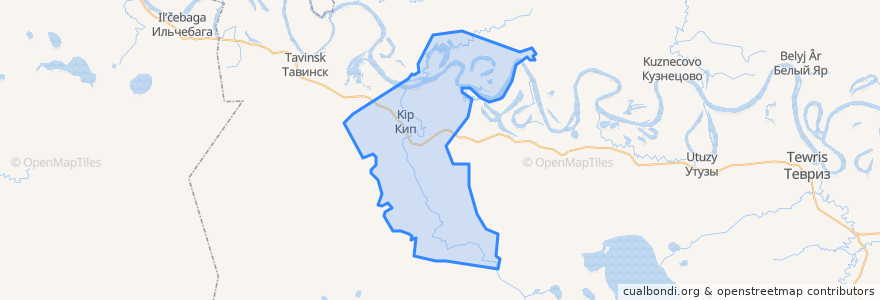 Mapa de ubicacion de Кипское сельское поселение.