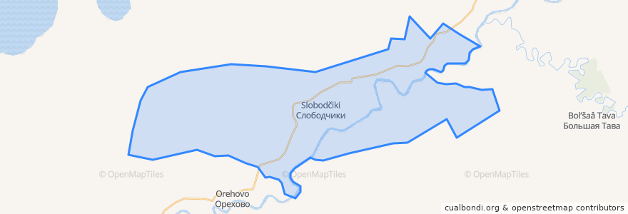 Mapa de ubicacion de Слободчиковское сельское поселение.