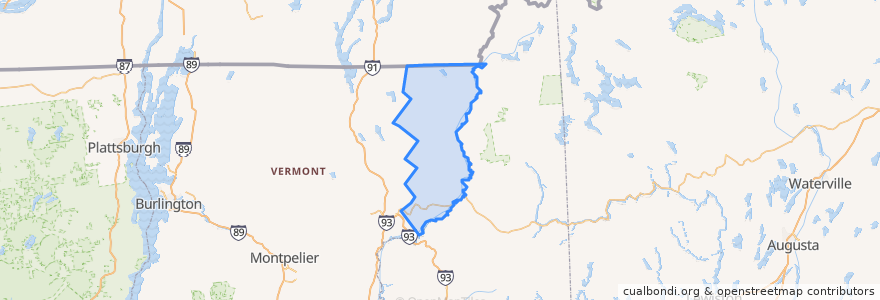 Mapa de ubicacion de Essex County.