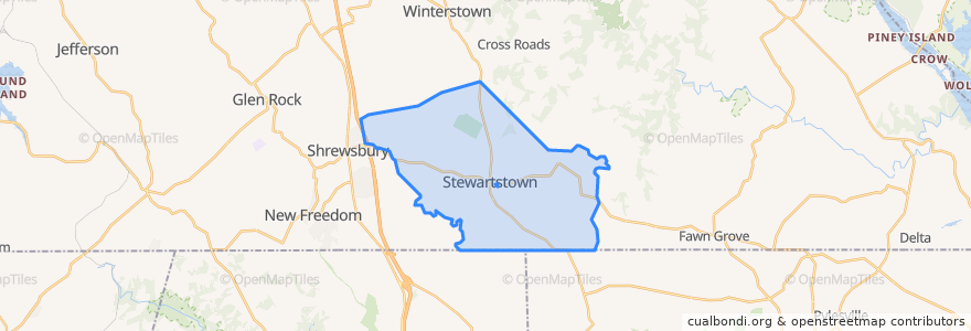 Mapa de ubicacion de Hopewell Township.