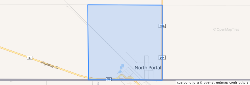 Mapa de ubicacion de North Portal.