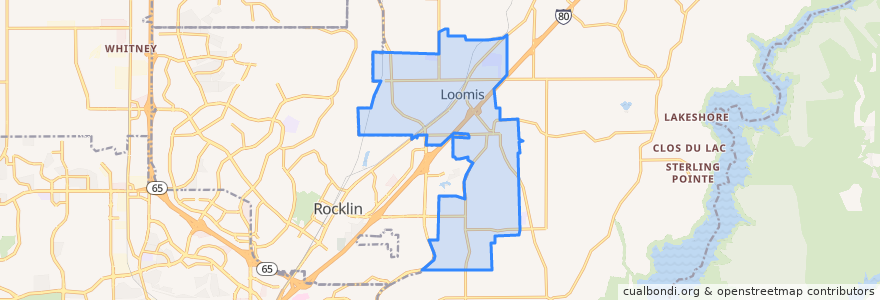 Mapa de ubicacion de Loomis.