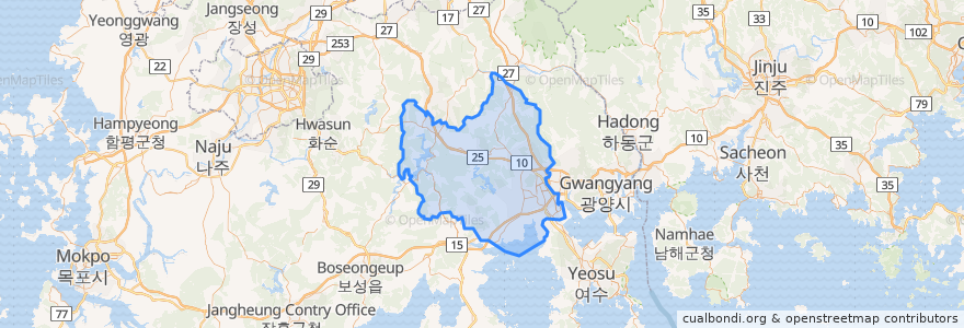 Mapa de ubicacion de 순천시.