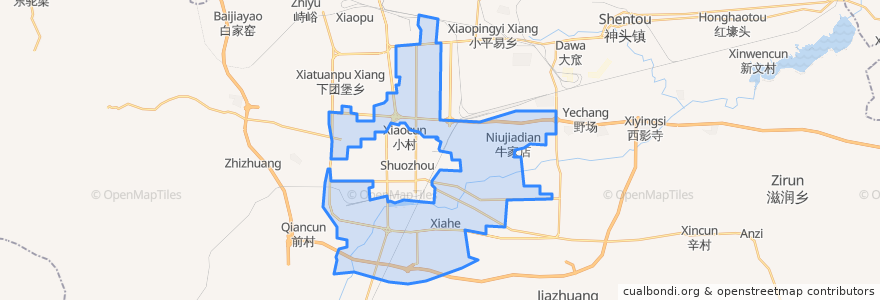 Mapa de ubicacion de 北旺庄街道.