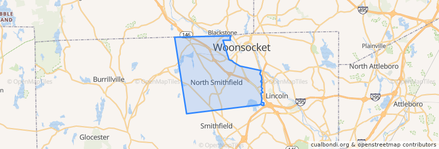 Mapa de ubicacion de North Smithfield.