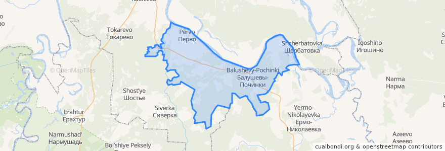 Mapa de ubicacion de Первинское сельское поселение.