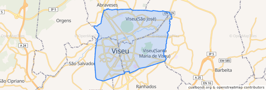 Mapa de ubicacion de Viseu.