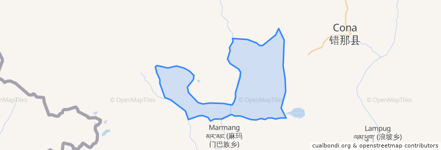 Mapa de ubicacion de 贡日门巴族乡.