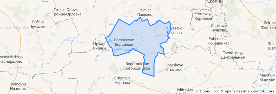 Mapa de ubicacion de Павловское сельское поселение.