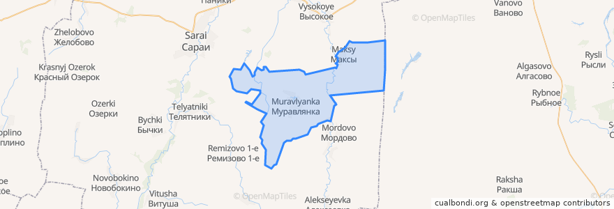 Mapa de ubicacion de Муравлянское сельское поселение.