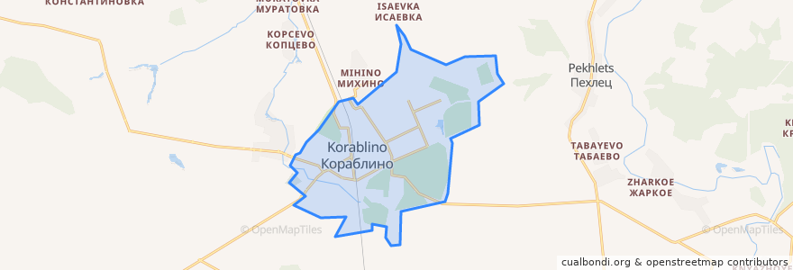 Mapa de ubicacion de Кораблинское городское поселение.