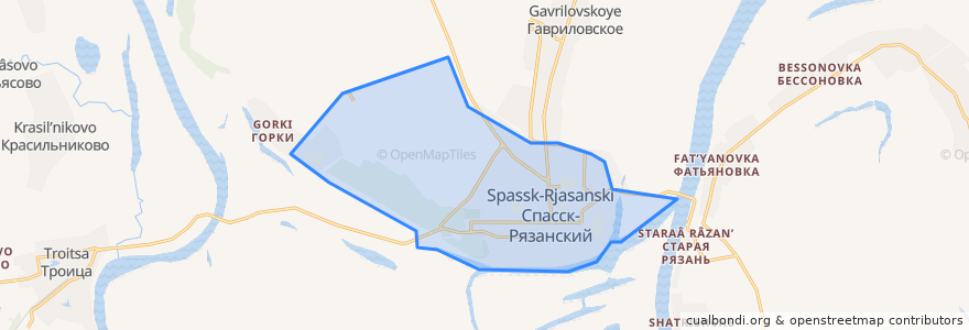 Mapa de ubicacion de Спасск-Рязанское городское поселение.