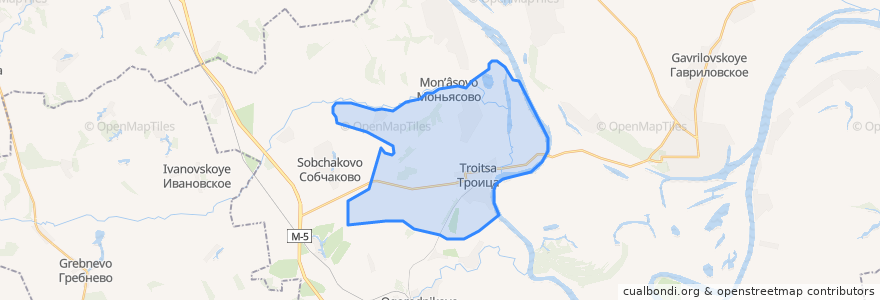 Mapa de ubicacion de Троицкое сельское поселение.